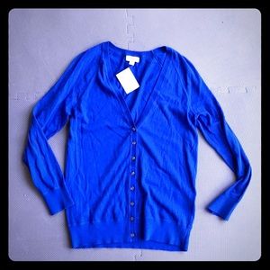 NWT Land’s End Canvas blue cardigan sweater small